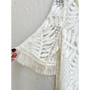 Alexis  Short Sleeve Fringe Semi Sheer Embroidered Top Off White Womens Size XS/S Photo 2