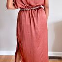 Dress Forum Los Angeles high neck Satin midi terracotta dress Photo 2