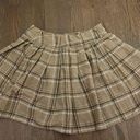 Plaid Pleated Skirt Brown Photo 0