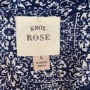 Knox Rose Floral Crochet V Neck Blue Sleeveless Top Size Large Photo 3