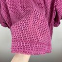 Umgee  Crochet Knit Pink Sweater‎ Size Large Oversized Flowy Boho Photo 6