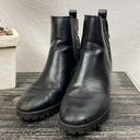 ZARA  Leather Black Lug Sole Heeled Chelsea Ankle Boots 8 Photo 5