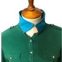 Tommy Hilfiger  forest green 3/4 button crown collared with gold accent buttons s Photo 7