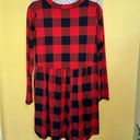 Harper Haptics By‎ Holly  Red Black Buffalo Plaid Babydoll Dress Women’s Size S Photo 3