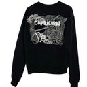 Good American  Capricorn Zodiac Sweatshirt in Black XS NWT Photo 0