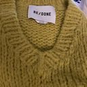 RE/DONE  50s V Neck Chunky Knit Pullover Sweater in Chartreuse Small - $450 Photo 6