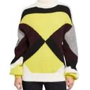 ALC Frank A.L.C. Angelou Sweater Yellow Black White Colorblock Turtleneck Long Sleeve Top Photo 0