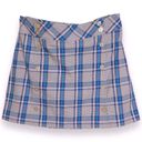 Lady Hagen  Women’s Plaid Golf Skirt Skort Button Detail Purple Tan Size 8 Photo 0