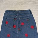 PacSun Rose Embroidered Jean Skirt  Photo 1