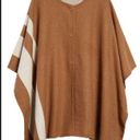 Treasure & Bond NEW  Flawed Blanket Striped 6% Wool Snap Front Poncho Cape Photo 6