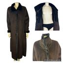 Jones New York Vintage 's luxe style trimmed, faux fur long brown coat size large Photo 1