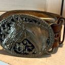 Vintage C&J Full Grain Cowhide Belt With Horse Buckle Photo 0