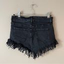 Forever 21  | Black High Rise Cheeky Fringe Denim Jean Shorts Sz S Photo 1