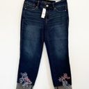 White House | Black Market NWT  Embroidered-Hem Straight Crop Jeans Size 6 Petite Photo 4