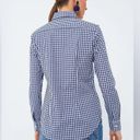 Tuckernuck  THE SHIRT BY ROCHELLE BEHRENS Navy Gingham Long Sleeve Icon Shirt L Photo 1