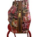 Brahmin  Trina Pink Floral Hemingway Leather Drawstring Bag Photo 3