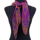 Liz Claiborne VTG  Paisley Square Neck Scarf Purple Photo 0