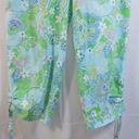 Oleg Cassini  Weekend Blue Green Paisley Print Cropped Pants L Photo 3