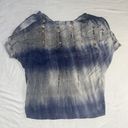 Venus  M Medium Cold Shoulder Blue Tie Dye V Neck Photo 8