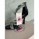 Juicy Couture JUICY BY  Y2K Black Silver Logo Heels Sz 8 NEW Photo 3