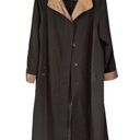 Gallery Vintage  Black Bronze Lined Full Length Water Resistant Trench Coat Jacke Photo 0