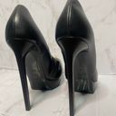 Saint Laurent  Heels Black Stiletto Studded Cap Toe Platform Pumps Size 38.5 Photo 5