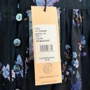 Rebecca Minkoff  Blouse Maggie Top Button Front & Neckties Sz L NWT Floral Black Photo 7