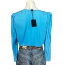 NBD  Milly Chiffon Wrap Top Bodysuit Pastel Blue MEDIUM Ballet Sheer $178 NEW Photo 6