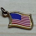 United States of America USA Flag Red White and Blue Charm Pendant Photo 0