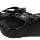 DKNY  Trina Black Wedge Toe Post Sandals Sz 7.5 M Photo 9