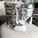 Christian Louboutin  Oriona Lug Puffer Boots 100 in Silver Photo 4