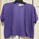 kim rogers Purple  short cardigan sweater size medium Photo 0