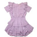 Love Shack Fancy NWT  Natasha Mini in Wisteria Purple Ruffle Cotton Dress L Photo 0