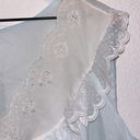 Vintage Blue  Nightgown Housedress Lace Frill Floral Grandma Grandmacore Granny Photo 2