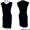 All Saints Black Knit Bodycon Sleeveless Drape Front Knee Length Amelia Dress 6 Photo 9