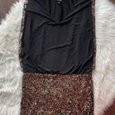 Bebe Black Blouson Sequined Mini Dress Photo 3