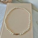 American Vintage Vintage “Zillah” Ivory Pearl Necklace 18” Gold Tone Marquis Fishhook Classic Photo 5