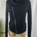 BCBG Max Azria Black Zip Up Scarve Athleisure Jacket S Small Photo 0