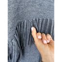 Jason Wu  Collective Sweater Size M Wool Blend Fringe Grey Mockneck Western Boho Photo 2