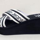 Calvin Klein  Jeans Resort Wedge Sandals White Black Size 10 M Photo 1