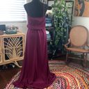 Mulberry Vintage 70s  Wine Spaghetti Strap Elastic Waist Disco Maxi Dress - M Photo 2