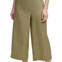 DKNY NEW  Button Front Wide Leg Crop Pant Capri Green Size 10 Photo 0