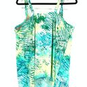 Cacique Swim By  Tankini Top Women's Size 44DD Abstract Print Blue Green Photo 1