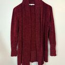 Seven7 7 JEANS Chenille Open Front Cardigan Tawny Port Photo 1