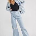 Rolla's  Heidi High Rise Loose Straight Jeans in Holiday Blue Busted Knee Size 24 Photo 0