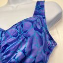 Maxine of Hollywood Women's Vintage  Blue Teal Florals Swimsuit Size 12 EUC #S-21 Photo 1