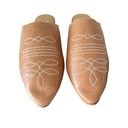 Anthropologie NWOT  Western Mules in honey leather slip ons sz US 9 Europe 40 Photo 10