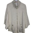 Chico's  Zenergy Beige Cotton Full Zip Poncho Sweater Size 0 (Small) oversized Photo 0