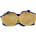 Cacique Lane Bryant  Swim Bikini Top Blue Build in Bandeau Bra 36DD Photo 5