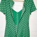 re:named  Green & White Polka Dot Mini Dress Size S Short Sleeve Summer Photo 6